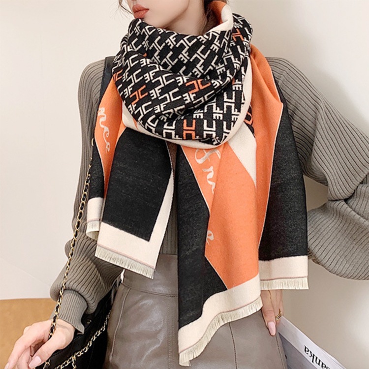 カラフル ダイヤ柄 配色 大判 ストール