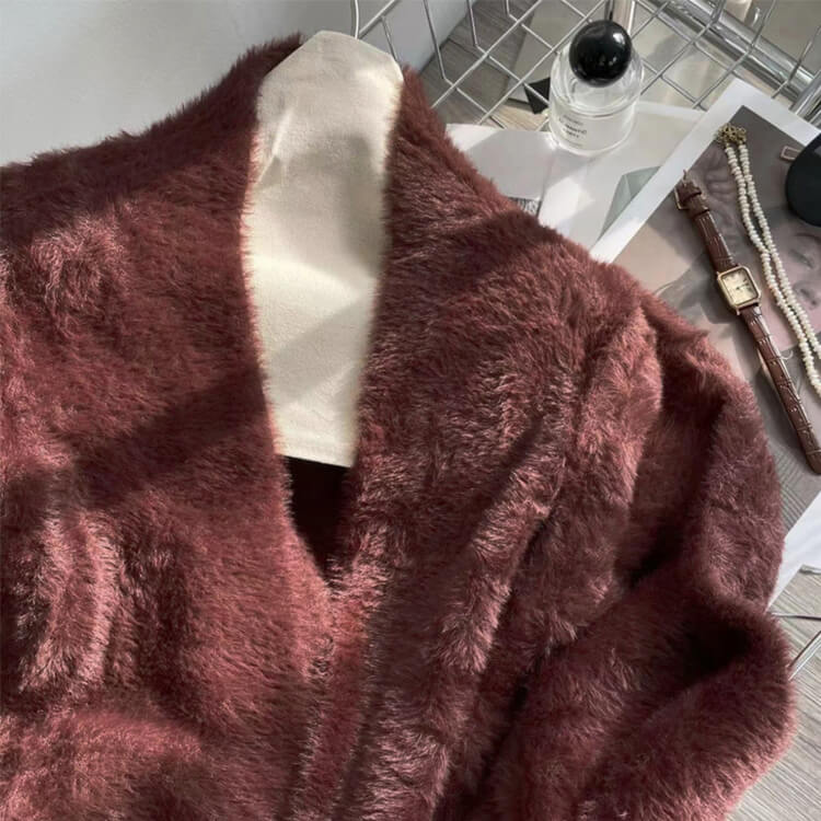 ゆったり ドルマンスリーブ フェイクファー