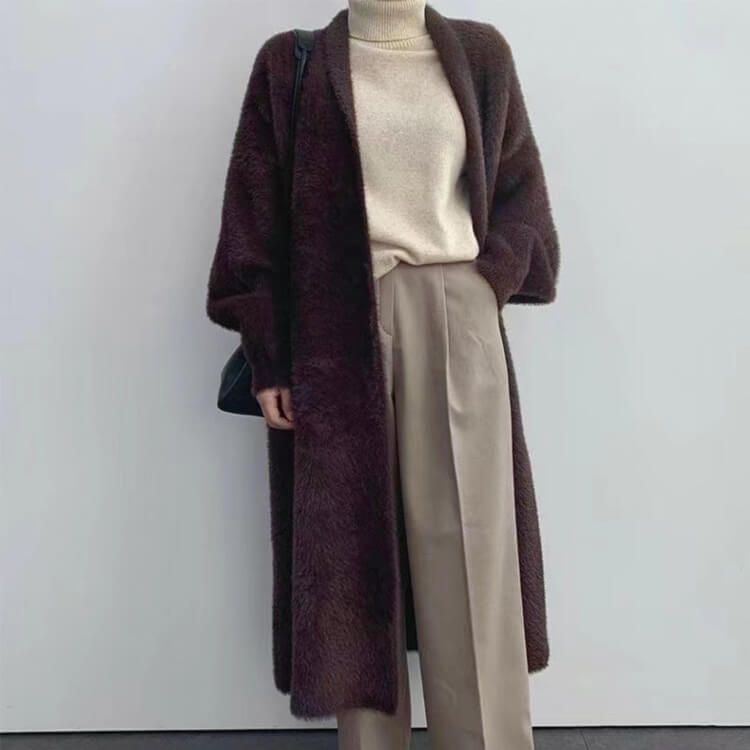 ゆったり ドルマンスリーブ フェイクファー