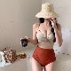 フロントクロス バイカラー ハイウエスト ビキニ 水着