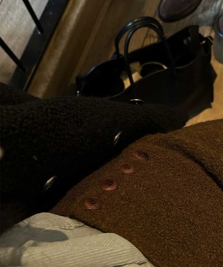 もこもこ ショート丈 台形 スカート