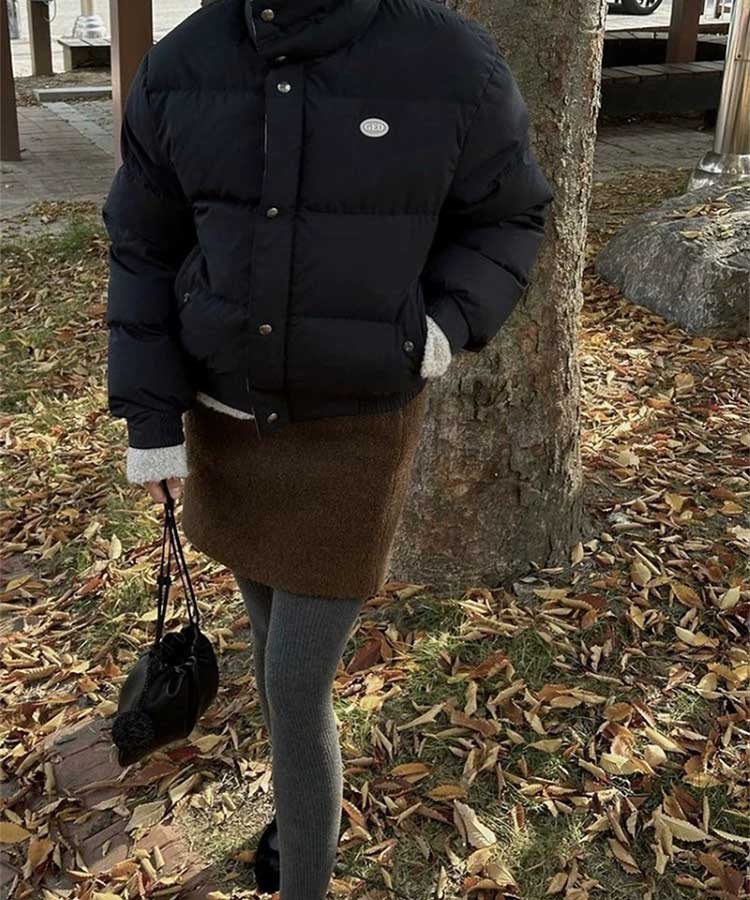 もこもこ ショート丈 台形 スカート