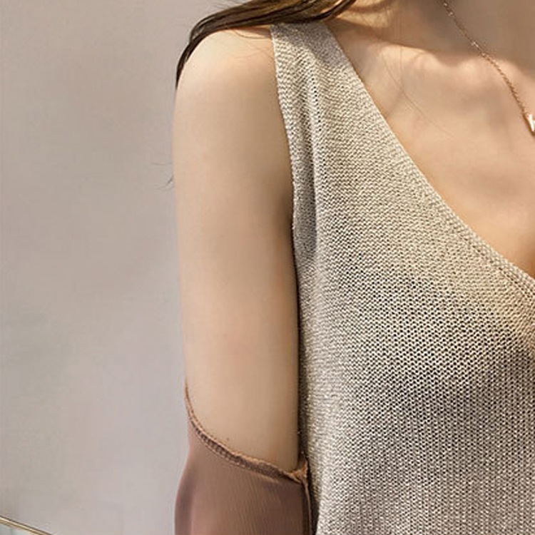 ラメ入り エレガント ニットキャミソール