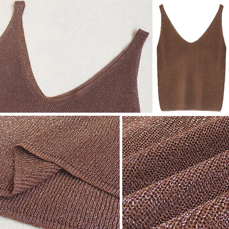 ラメ入り エレガント ニットキャミソール
