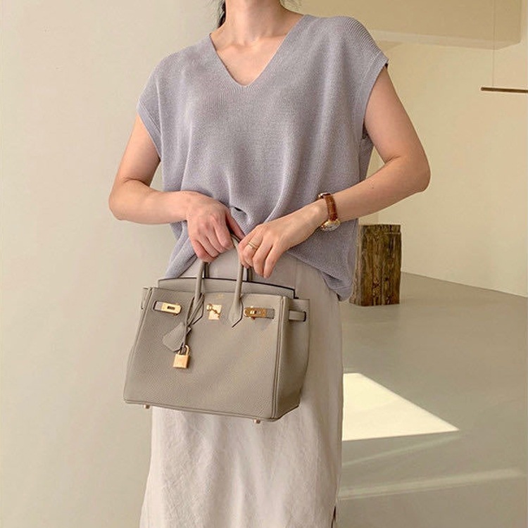 Vネック フレンチスリーブ ニット トップス