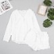 Vネック 長袖ブラウス ショートパンツ セットアップ