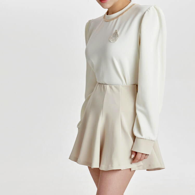 韓国ゴルフウェア パフスリーブ フェミニン トップス