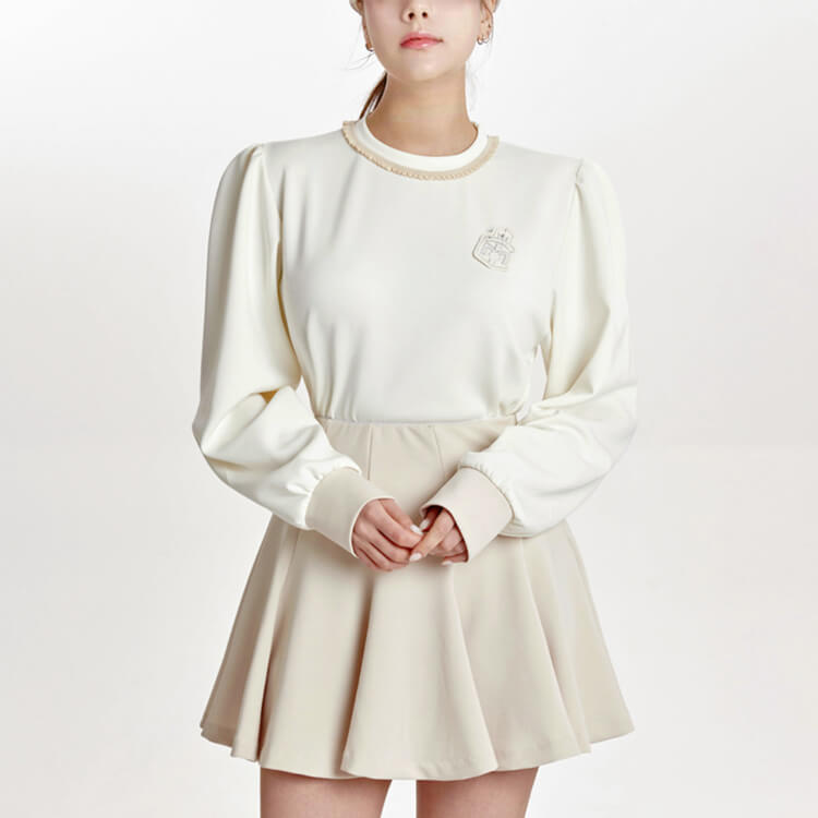 韓国ゴルフウェア パフスリーブ フェミニン トップス