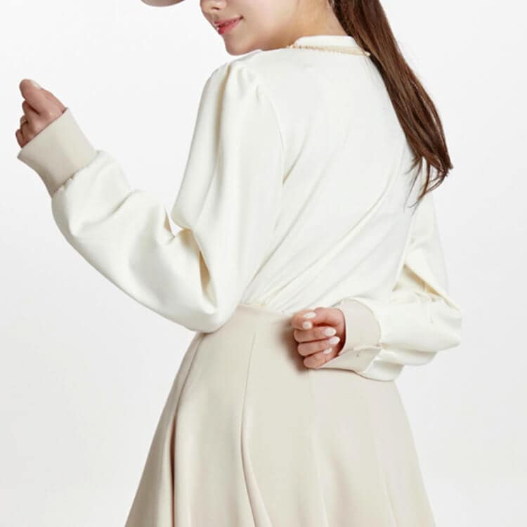 韓国ゴルフウェア パフスリーブ フェミニン トップス