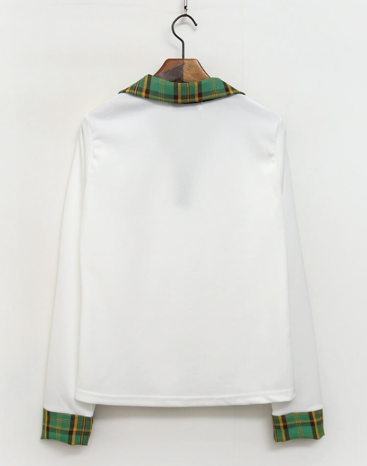 韓国 ゴルフウェア 長袖 チェック柄 レディース ポロシャツ