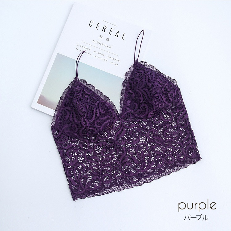 Vネック 総レースキャミ ビスチェ キャミソール インナー