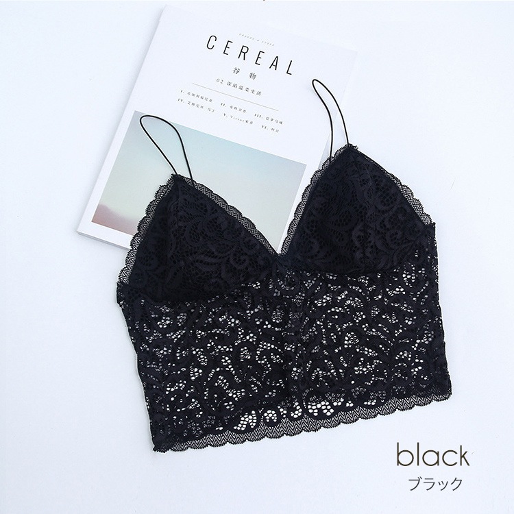 Vネック 総レースキャミ ビスチェ キャミソール インナー