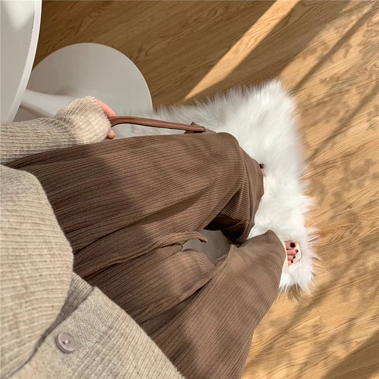 くすみカラー 縦ライン ゆったり ワイドパンツ