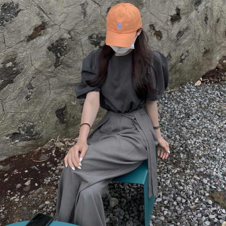 てろんと感 アンシンメトリー クロスタック リボン