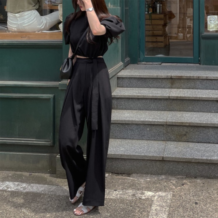 てろんと感 アンシンメトリー クロスタック リボン