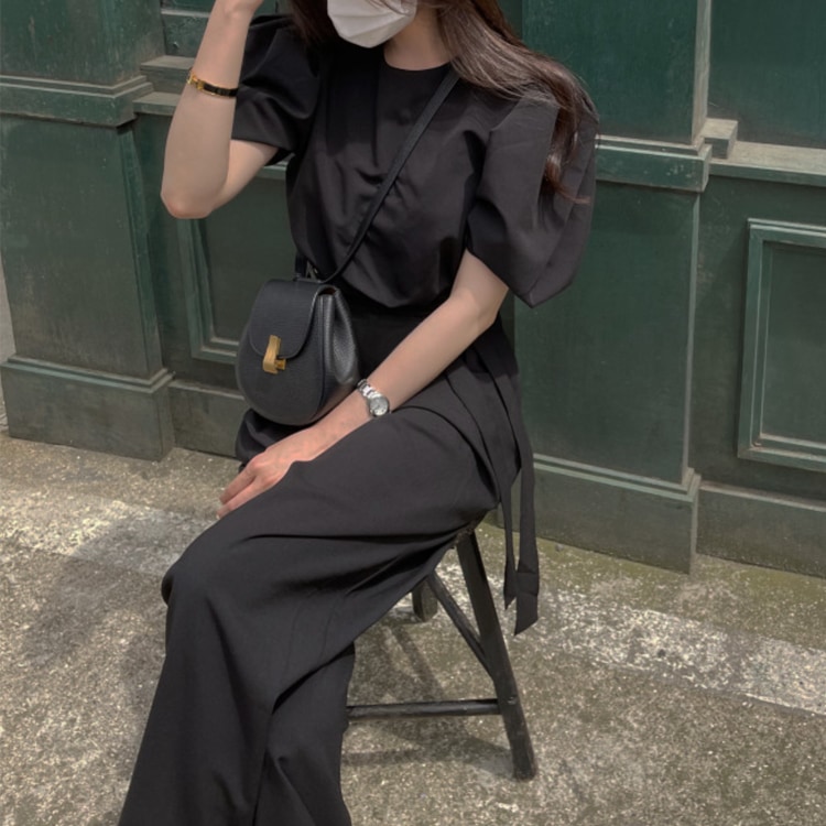 てろんと感 アンシンメトリー クロスタック リボン