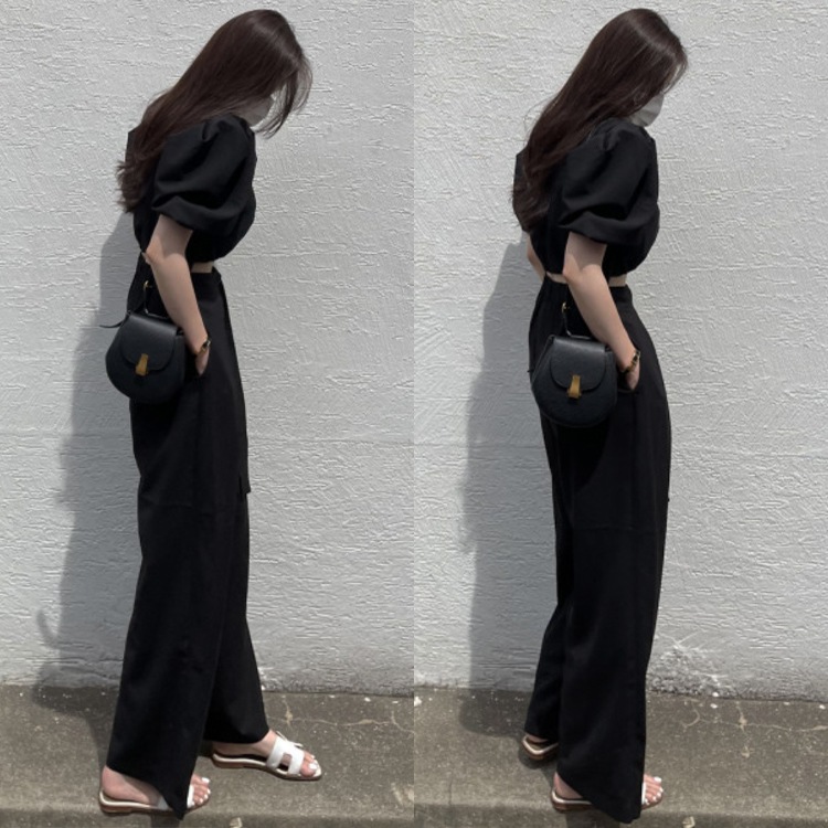 てろんと感 アンシンメトリー クロスタック リボン