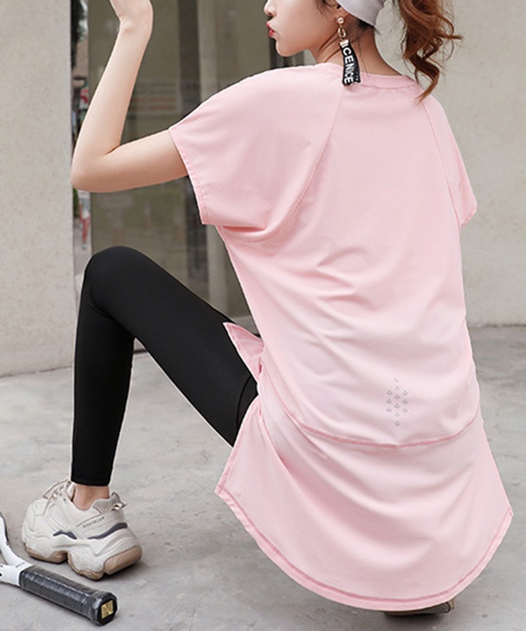 ゆったり ストレッチ スポーツ ロング丈 半袖 Tシャツ