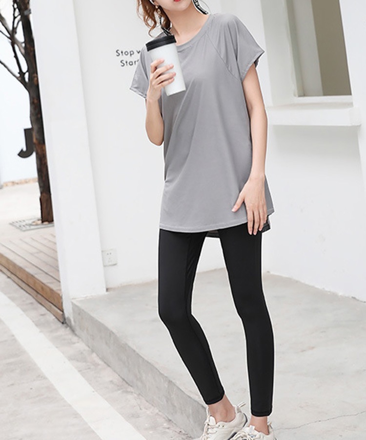 ゆったり ストレッチ スポーツ ロング丈 半袖 Tシャツ