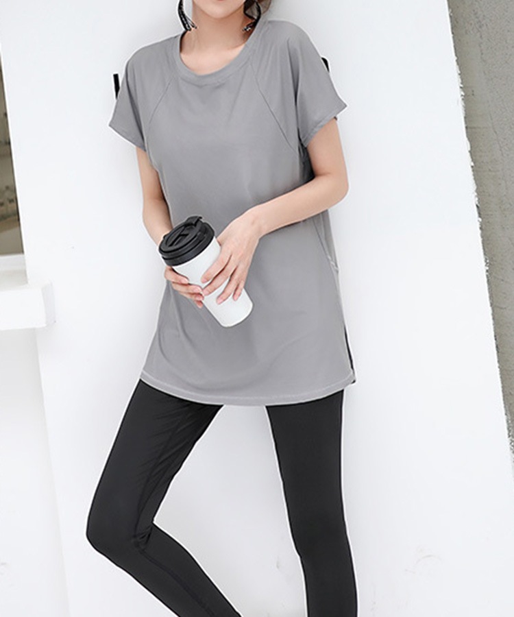 ゆったり ストレッチ スポーツ ロング丈 半袖 Tシャツ