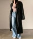 ダブルボタン ロング丈 レザー コート