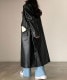 ダブルボタン ロング丈 レザー コート