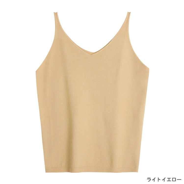 豊富なカラバリ Vネック ニットキャミソール