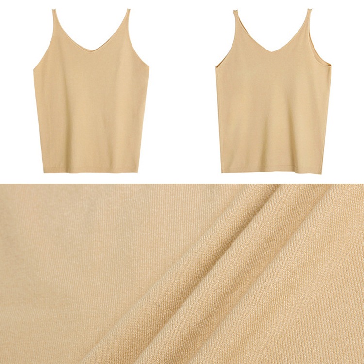 豊富なカラバリ Vネック ニットキャミソール