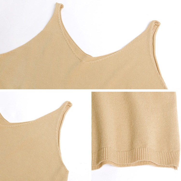 豊富なカラバリ Vネック ニットキャミソール