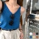 豊富なカラバリ Vネック ニットキャミソール