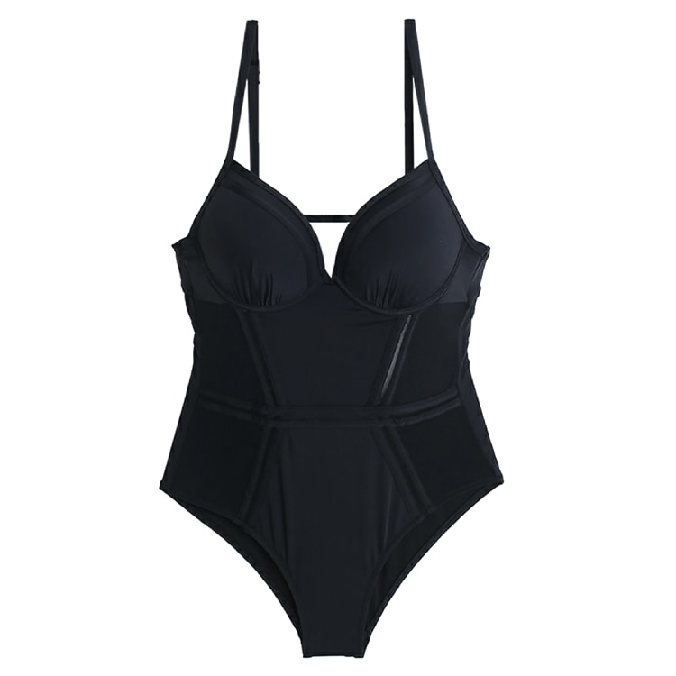 セクシーブラック サイドチュール ワンピース 水着