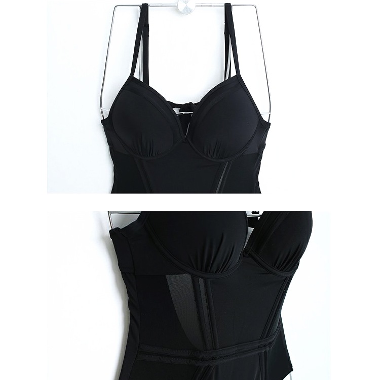 セクシーブラック サイドチュール ワンピース 水着