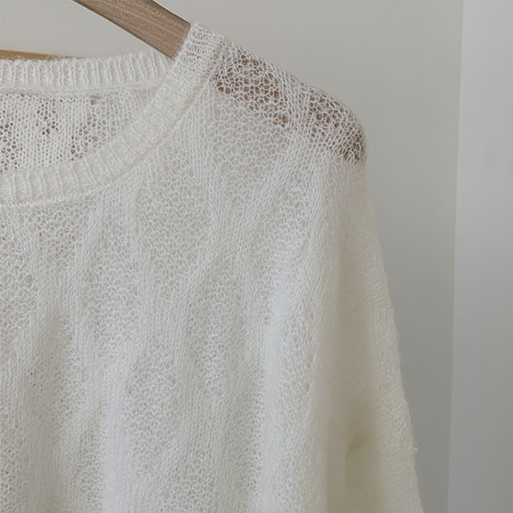 ゆったり シースルー ローゲージ ニットトップス