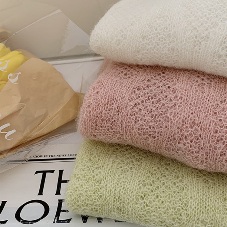 ゆったり シースルー ローゲージ ニットトップス