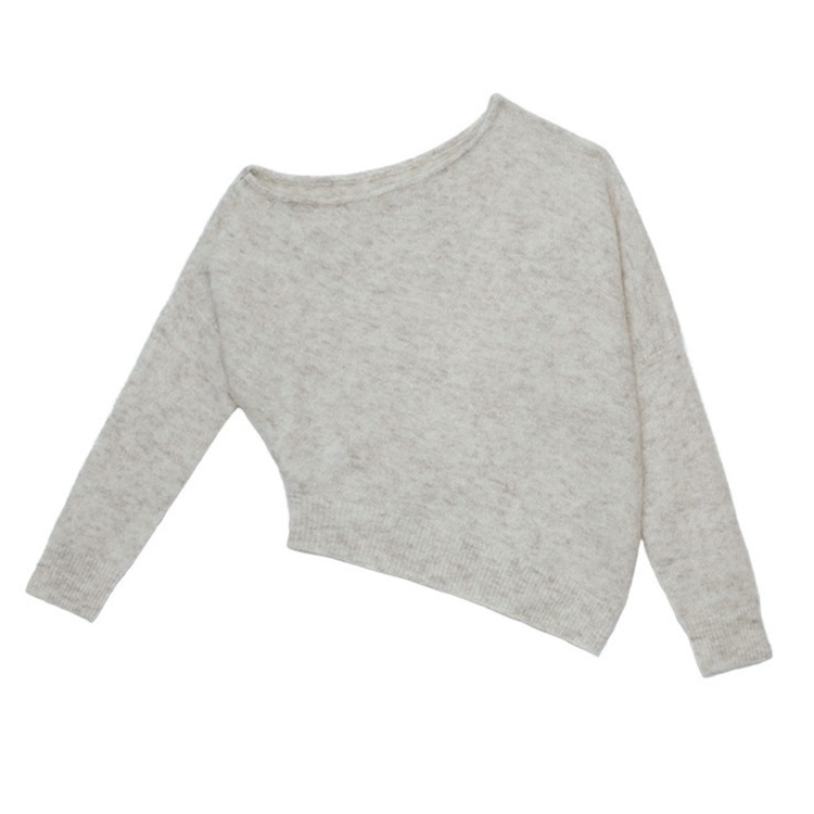 アシンメトリー カット 肩だし ニット セーター