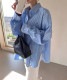 ゆったり ストライプ柄 長袖 シャツ ブラウス