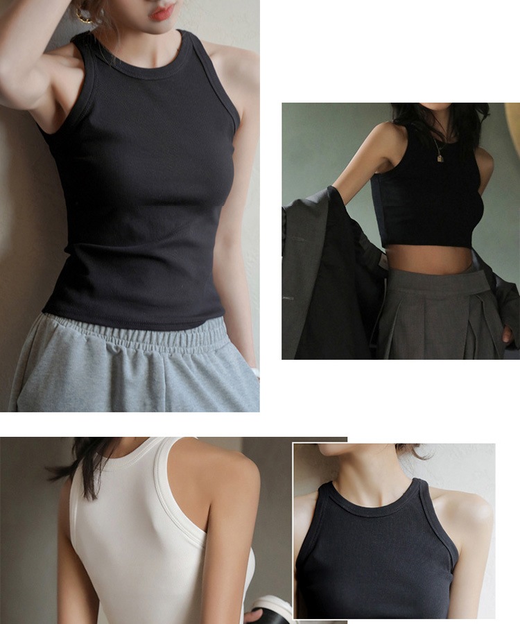 クロップド丈 アメリカンスリーブ タンクトップ

