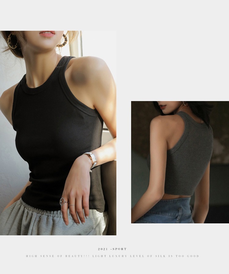 クロップド丈 アメリカンスリーブ タンクトップ

