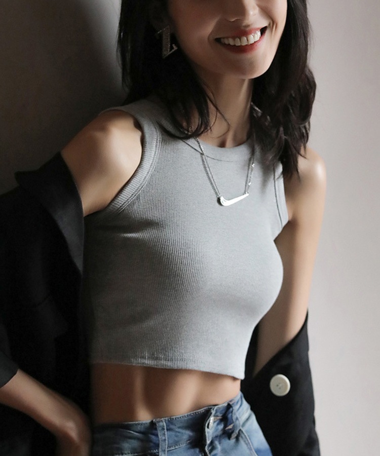 クロップド丈 アメリカンスリーブ タンクトップ

