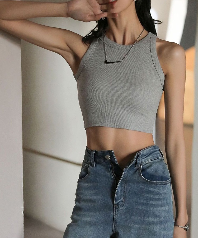 クロップド丈 アメリカンスリーブ タンクトップ

