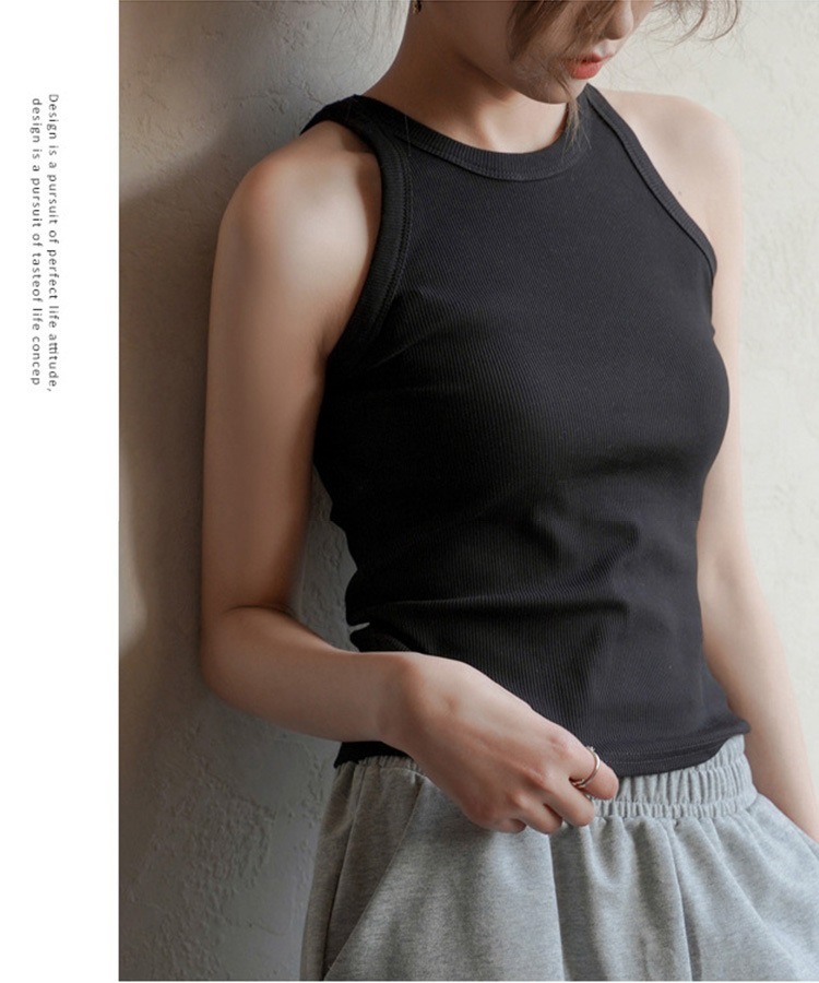 クロップド丈 アメリカンスリーブ タンクトップ

