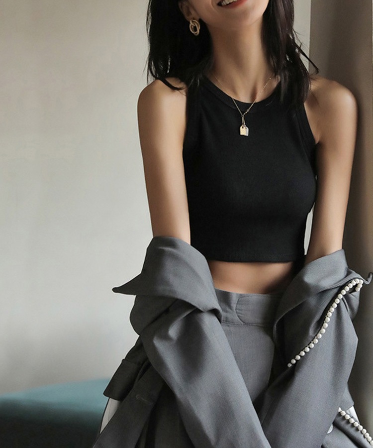 クロップド丈 アメリカンスリーブ タンクトップ

