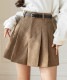 Aライン ミニ丈 フレア コーデュロイ キュロットパンツ


