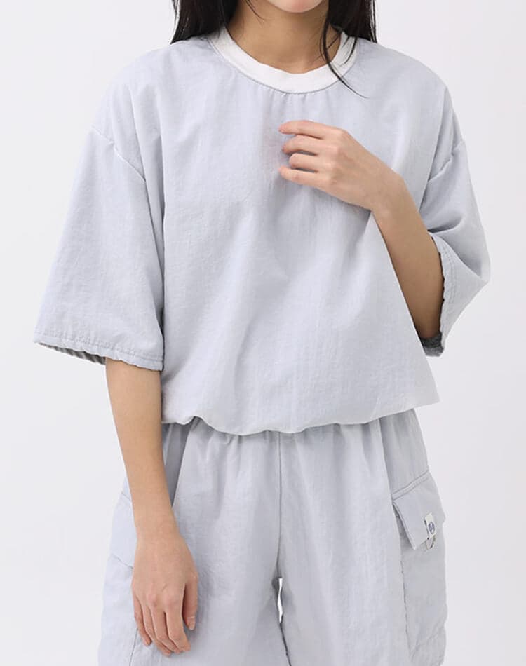 無縫製 スウェット 半袖 Ｔシャツ 韓国ゴルフウェア

