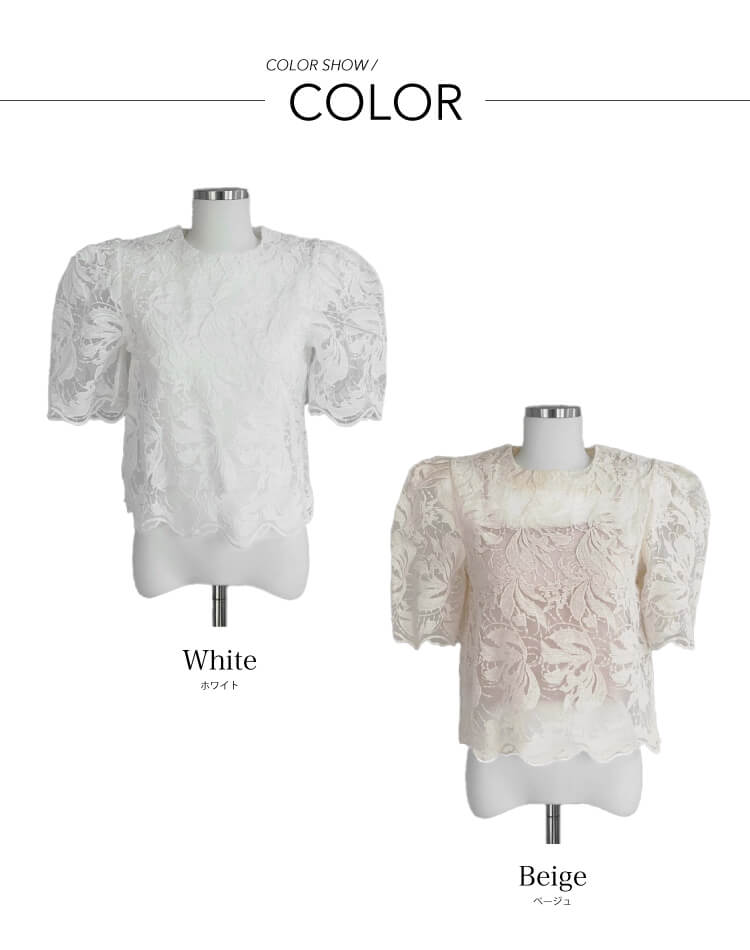 ブラウス シアー 刺繍 レース 韓国 五分袖 トップス 