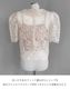 ブラウス シアー 刺繍 レース 韓国 五分袖 トップス 