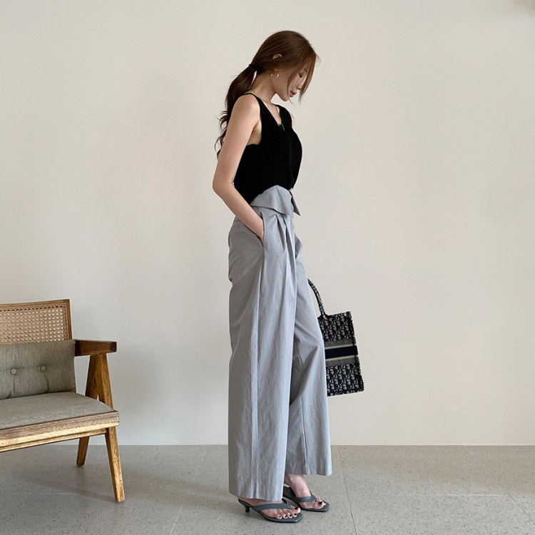 両Ｖネック バックシャン ニット タンクトップ