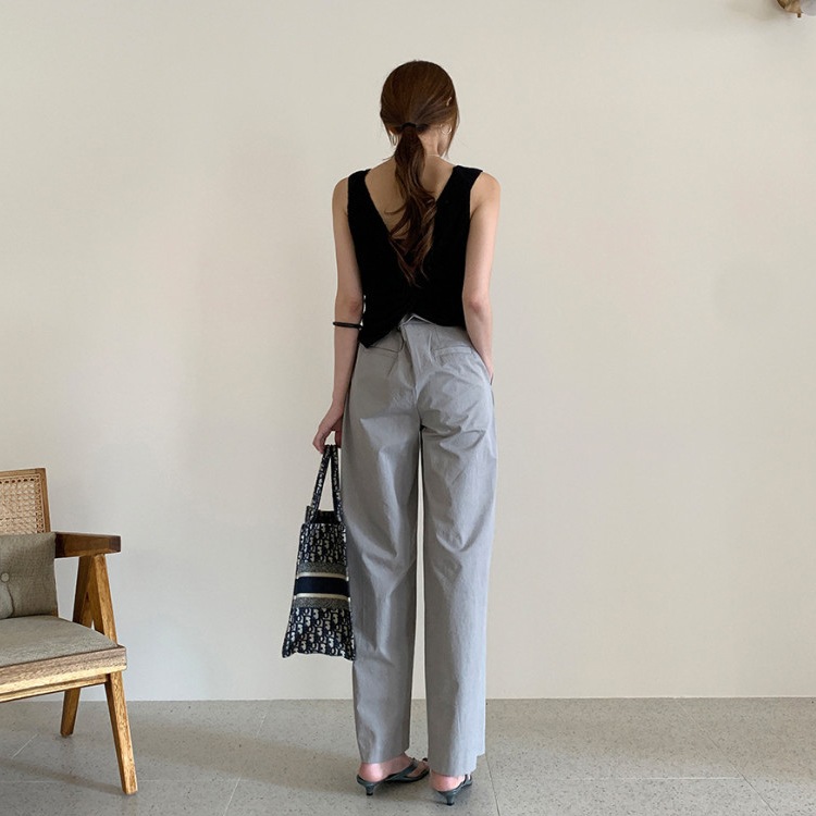 両Ｖネック バックシャン ニット タンクトップ