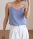 カップ付き スクエアネック サテン キャミソール

