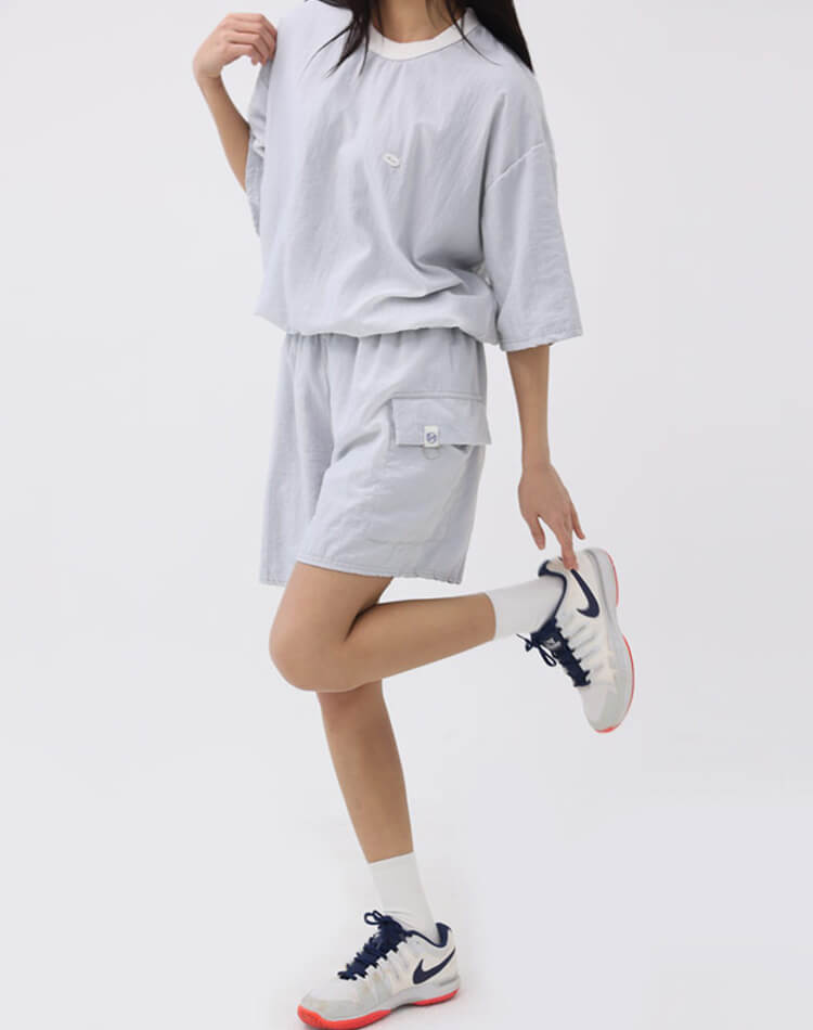 裏地付き ワイド カーゴ ハーフパンツ 韓国ゴルフウェア

